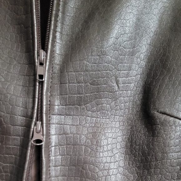 Croc Emboss Leather Jacket - Picture 6 of 6
